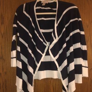 CUTE BLUE AND WHITE STRIPE CARDIGAN WITH RUFFLE!!!